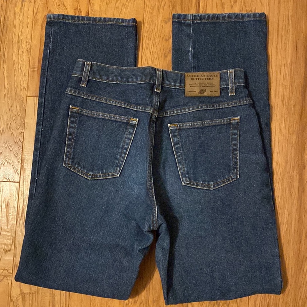 VINTAGE Y2K American eagle DUNGAREES JEANS BUTTON FLY sz10 reg 100% cotton